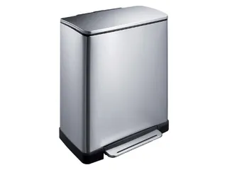 Afvalbak pedaalemmer RVS mat rechthoekig 18 Liter + 28 Liter - 1