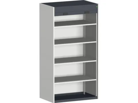 roldeurkast 2000x1050x650mm 4xStalen bodem cil.-slot RAL7035 RAL7016