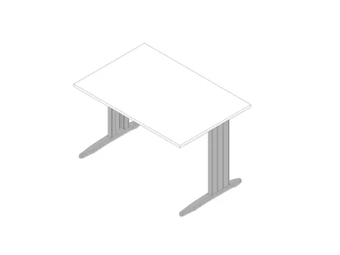 bureau,HxBxD 730x1200x800mm,blad wit,C-voet aluminium