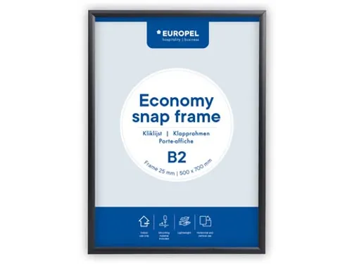 Kliklijst Europel Economy B2 50X70Cm 25Mm Zwart