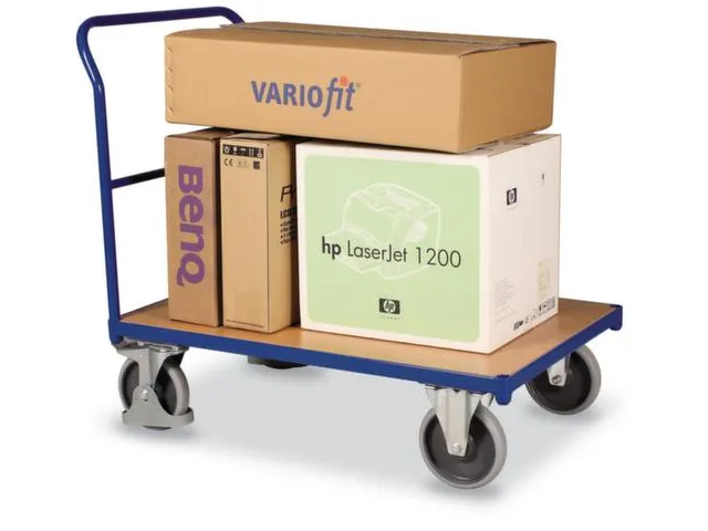 Platformwagen 400kg 880x500mm 1 Duwbeugel Ral 5010 Beuken