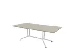 vergadertafel,HxBxD 740x2100x1000mm,rechthoekig,V-vormonderstel wit