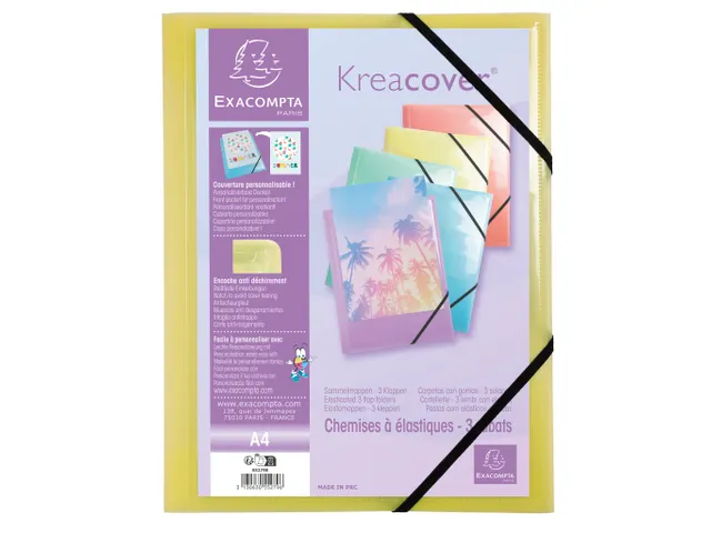 Elastomap Kreacover A4 3 Kleppen Assorti Pastel