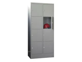 lockerkast,HxBxD 1850x800x500mm,2x4vakken,RAL7035,front RAL3000 - 1