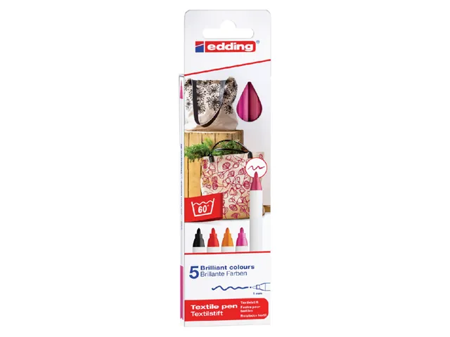 Viltstift edding 4600 textiel rond 1mm warm assorti