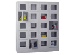 lockerkast,HxBxD 1850x1600x500mm,4x5vakken,RAL7035,front RAL7016