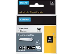 Labeltape Rhino 1734524 Nylon 24mmx3.5m Zwart Op Wit