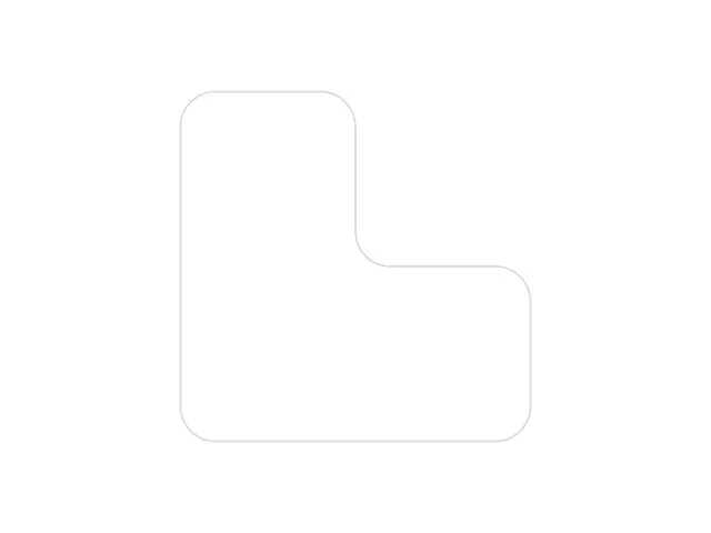 plaksymbool,L-vorm,markering HxB 100x100mm,polycarbonaat,wit