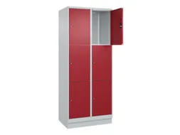 lockerkast,HxBxD 1950x800x500mm,2x3vakken,vak B 400mm,cil.-slot,sokkel