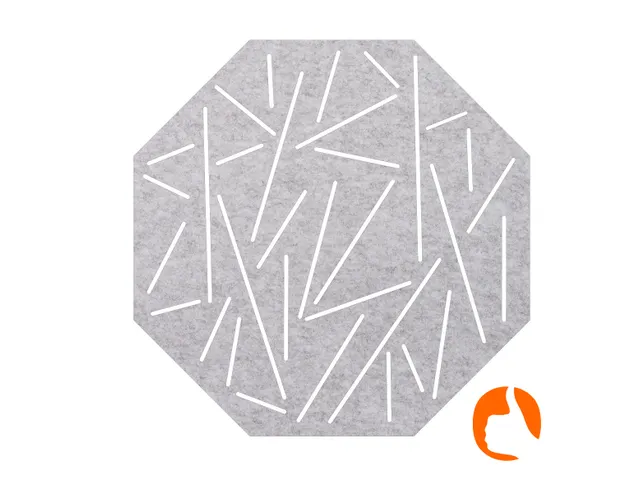 Akoestisch wandpaneel 8-hoek met patroon uitsnede 100x100cm Lichtgrijs