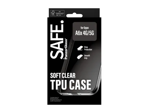 PanzerGlass SAFE. by TPU Case Transparent Oppo A6x 4G | A6x 5G, Hoe