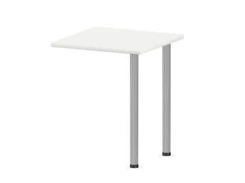 aanbouwtafel,i.h.v.,HxBxD 720-840x600x600mm,2voeten verchroomd,Bl-wit