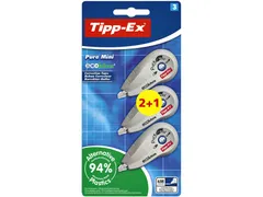 Correctietape Tipp-Ex mini pure ecolutions 5mmx6m blister 2+1 gratis