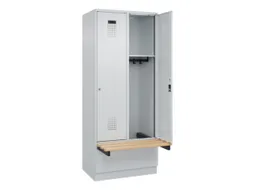 locker met bank,HxBxD 1950x800x815mm,2vak,vak B 400mm,cilinderslot