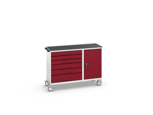 montagetafel 965x1300x550mm staalblad 6 laden kast front RAL3004