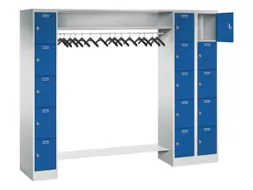 personeelsgarderobe draaigr. 1950x2250x500mm 3x5 vakken 300mm RAL5010