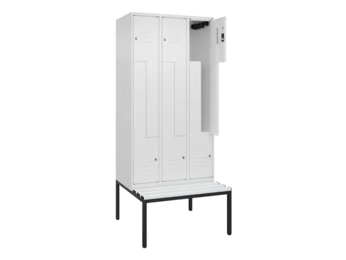 Z-garderobekast,HxBxD 2120x900x815mm,6vak,vak B 300mm,cil.-slot