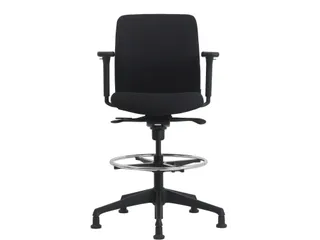 Loketstoel Stof Zwart met Doppen - 2
