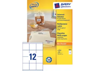 Etiket Avery Zweckform 3661 70x67.7mm wit 1200stuks - 2