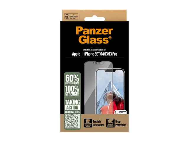 PanzerGlass Screen Protector iPhone 16e | 14 | 13 | 13 Pro | Ultra-