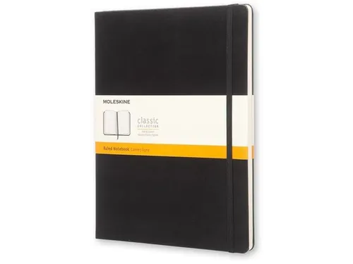 Notitieboek Moleskine XL 190x250mm lijn hard cover zwart