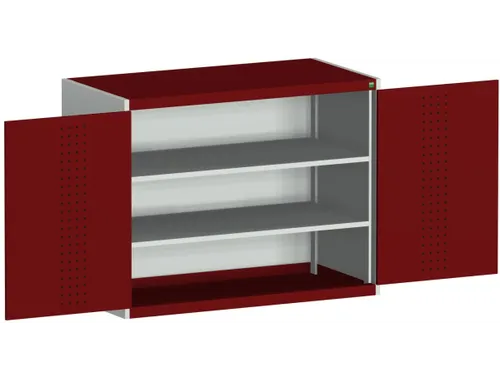 kast met geperforeerde platen,HxBxD 1000x1300x650mm,2xStalen bodem