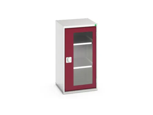 vitrinekast 1000x525x550mm 2xStalen bodem romp RAL7035 front RAL3004