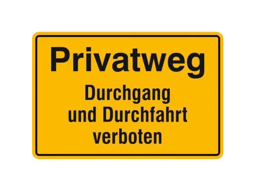 verbodsbord,Eigen weg - Doorgang en doorrit verboden,aluminium gemerkt