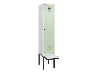 locker met bank,voor scheiding van kleding,HxBxD 2120x400x815mm,1vak - 2