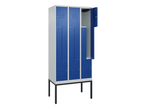 Z-garderobekast,HxBxD 2120x900x500mm,vak B 150/300mm,cil.-slot