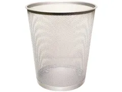 Papiermand Rond Met Gaas 19 Liter Metaal Zilver