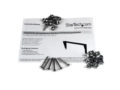 4U 19In Stalen Verticale Wandmontagesteun Voor Apparatuur Racks