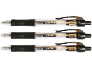 Gelschrijver Quantore Grip met drukknop 0.7mm zwart - 2
