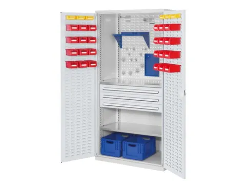 kast met sleufplaat,HxBxD 1950x1000x600mm,2xStalen bodem,RAL5010