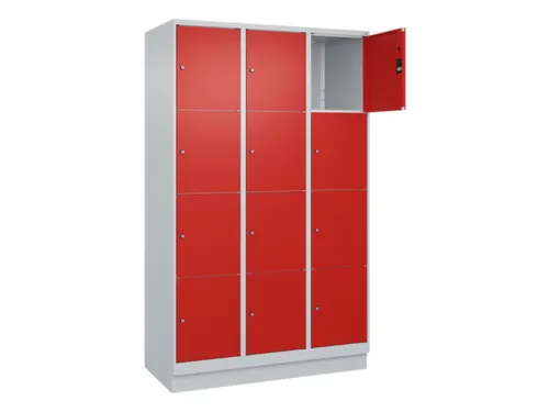 lockerkast,HxBxD 1950x1200x500mm,3x4vakken,vak B 400mm,cil.-slot
