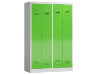 garderobekast HxBxD 1800x1185x500mm 4vak klink RAL7035 RAL6018 - 1