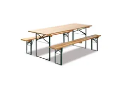 biertentuitrusting,tafel B 500mm,blad hout,hout-zitting