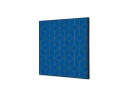 Wanddecoratie Textiel Set 40x40cm Hexagon Blauw-Bruin