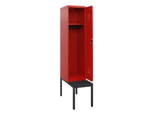 locker met bank,HxBxD 1950x400x815mm,1vak,vak B 400mm,cilinderslot