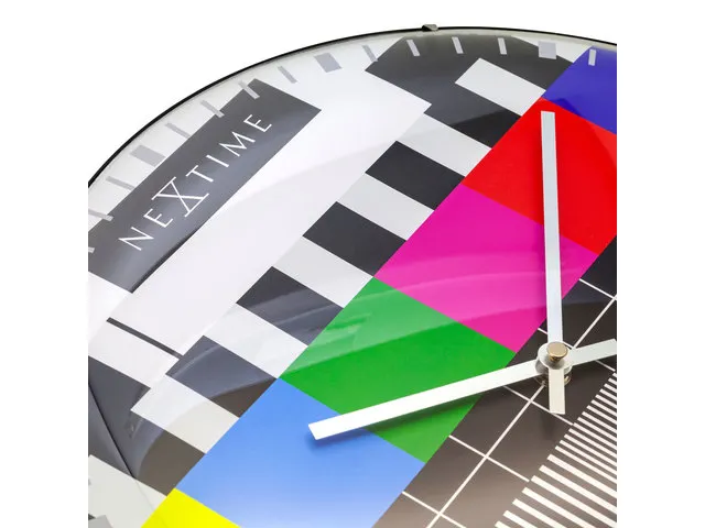 Wandklok Nextime Dia. 35cm Bol Glas Multi-color 'testpage Dome'