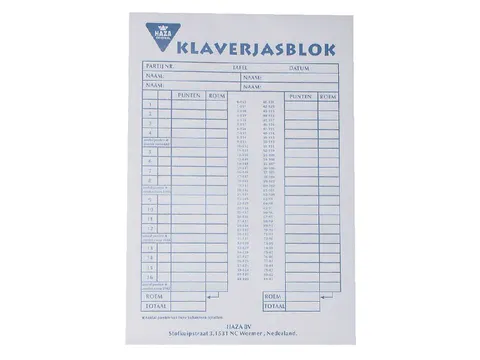 Scoreblok Klaverjas 50 vel