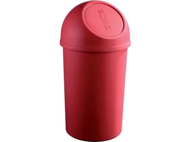 afvalbak,25l,HxØ 615x312mm,romp PP rood,deksel PP rood