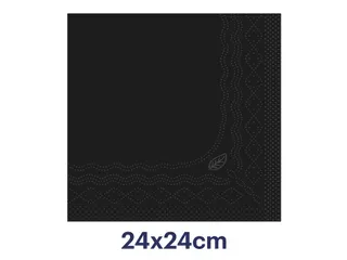 Servetten Tork 477829 Cocktail 2-laags 24x24cm zwart 1/4 vouw 200st. - 5