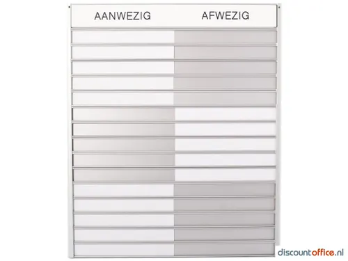 In-uit Bord 35 Namen Aluminium Aan/afwezigheidsbord Groot Wit