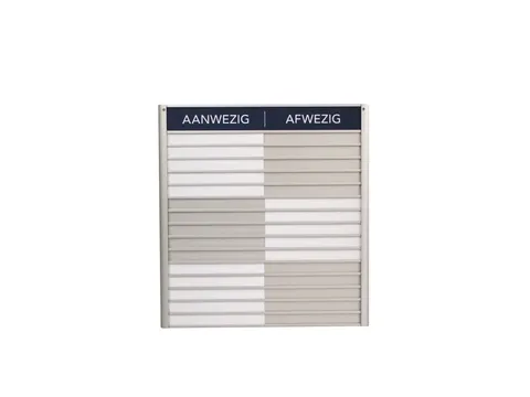 Menoor In-Uit bord 15 namen Aluminium Aanwezig/Afwezig Donkerblauw