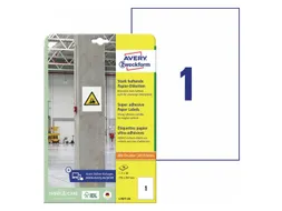 Avery Zweckform L7877 Sterk klevende etiketten A4 210x297mm 20 stuks
