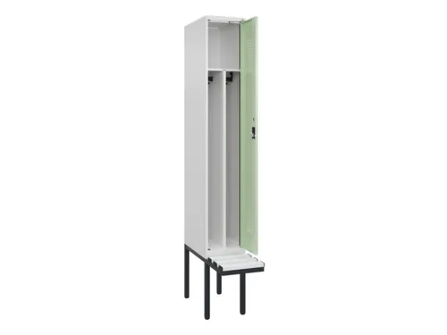 locker met bank,voor scheiding van kleding,HxBxD 2120x300x815mm,1vak