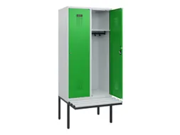 locker met bank,HxBxD 1950x800x815mm,2vak,vak B 400mm,cilinderslot