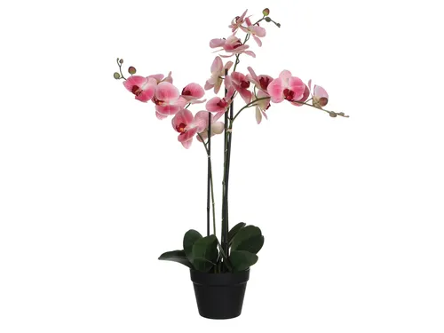 Kunstplant Mica Phalaenopsis orchidee roze in plastic pot 79x51cm