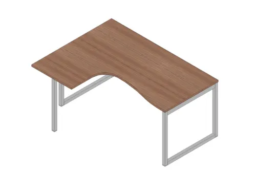 hoek-bureau,HxBxD 730x1600x1200mm,blad canaletto-hout,verdieping links